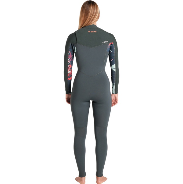 2026 C-Skins Womens Nuwave Solace 3/2mm Chest Zip Fato De Mergulho C-NSO32WCZ - Forest Green / Forest Green X